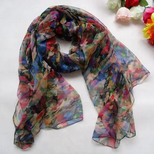 Women 100% Natural Silk Long Silk Scarf Printed Fashion Silk Shawl Female plus Size Silk Scarf 180*105Cm for Winter,Autumn